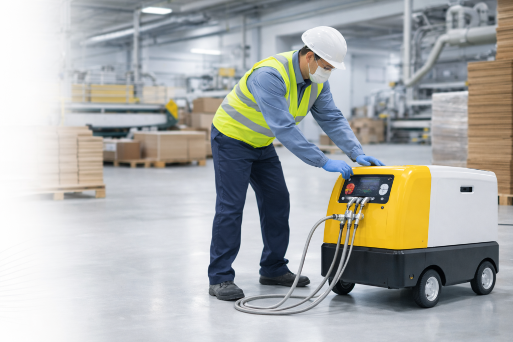 compressor verhuur hout papier karton